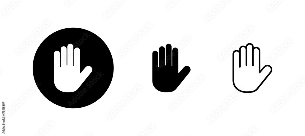 Hand icons set. hand sign and symbol. palm Hand icons set. hand sign and symbol. palm