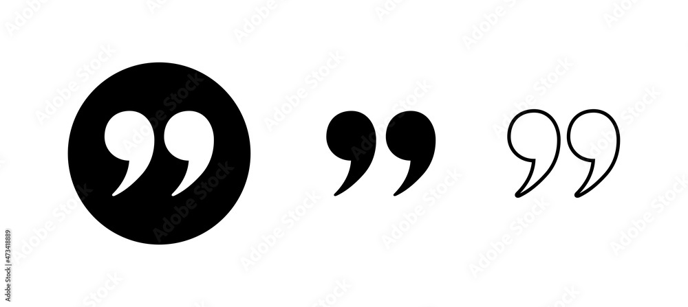 Quote icons set. Quotation mark sign and symbol Quote icons set. Quotation mark sign and symbol