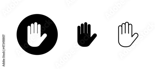 Hand icons set. hand sign and symbol. palm