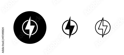 Lightning icons set. electric sign and symbol. power icon. energy sign