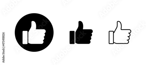 Like icons set. Thumbs up sign and symbol. Hand like