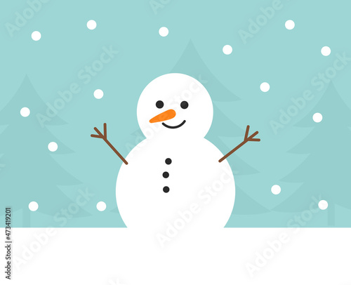 Cute snowman winter Christmas card.