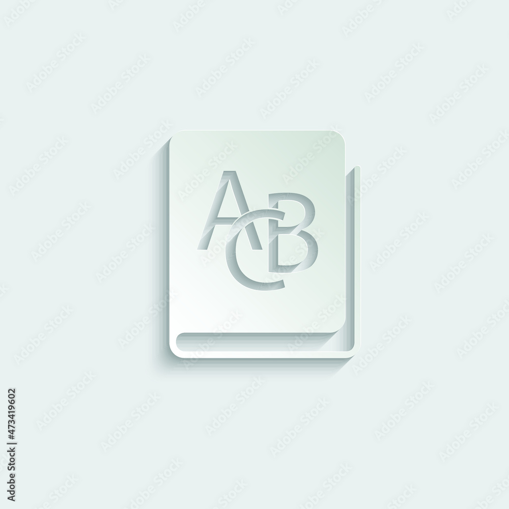 abc book icon. Learning letters book vector sign back to school abc book icon. Learning letters book vector sign back to school