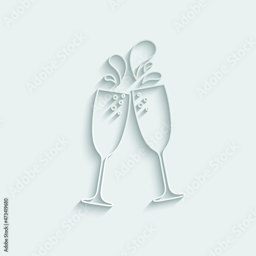 champagne icon. wine glass icon  celebration sign wedding day symbol