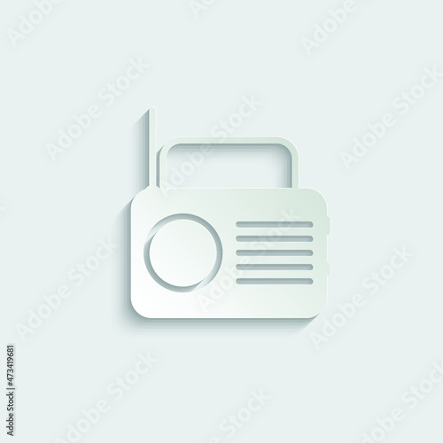 radio icon vector retro sign