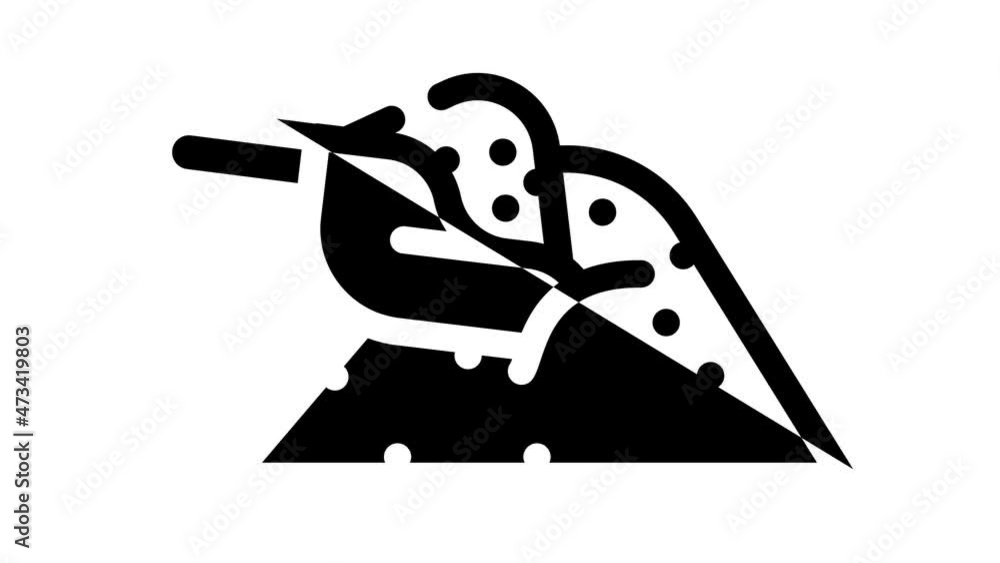 spice spatula animated line icon spice spatula sign. isolated on white background spice spatula animated line icon spice spatula sign. isolated on white background