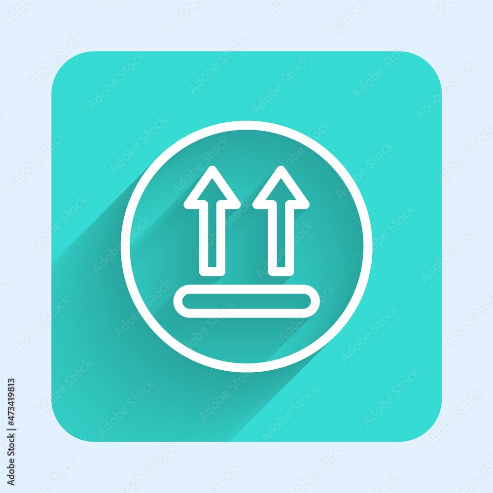 White line Washing under 90 degrees celsius icon isolated with long shadow background. Temperature wash. Green square button. Vector White line Washing under 90 degrees celsius icon isolated with long shadow background. Temperature wash. Green square button. Vector
