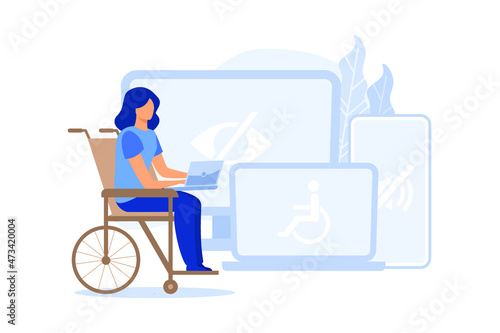 Electronic accessibility flat modern design illustration