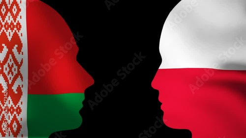 Military Or Legal Issue Between Minsk And Warsaw. Poland And Belarus TV News Concept photo