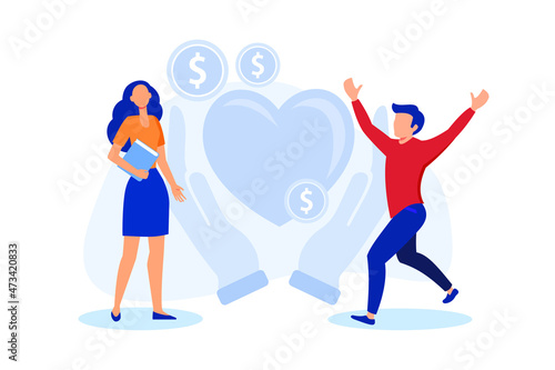  Philanthropy flat modern design illustration