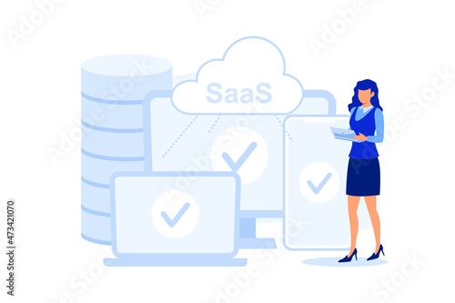 Saas technology flat modern design illustration