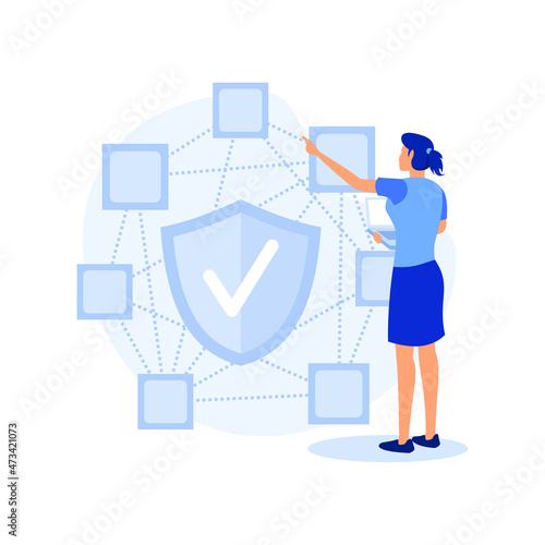 Decentralized application illustration exclusive design inspiration. 