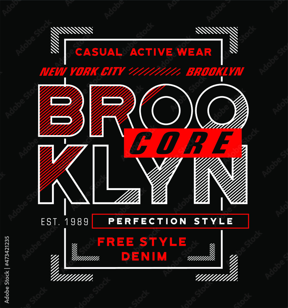 Brooklyn Typography illustration Vector Lettering For T shirt Design