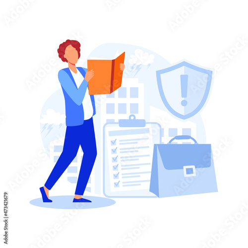 Bussines continuity and disaster recovery flat modern design illustration