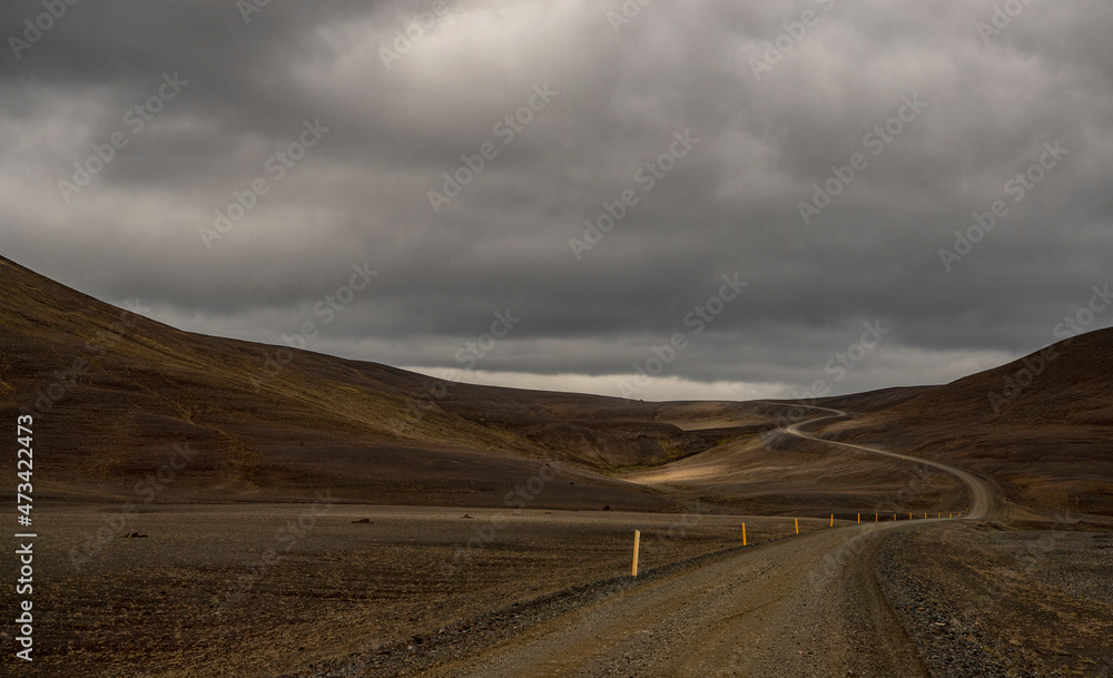 gravel road on the Icelandic highlands gravel road on the Icelandic highlands