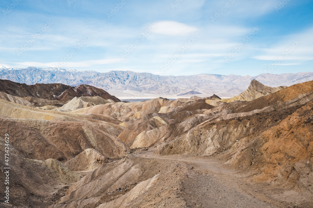 Hiking trail at Zabriskie Point in Death Valley, California Hiking trail at Zabriskie Point in Death Valley, California