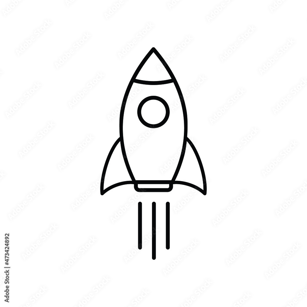 vector rocket icon in outline style vector rocket icon in outline style