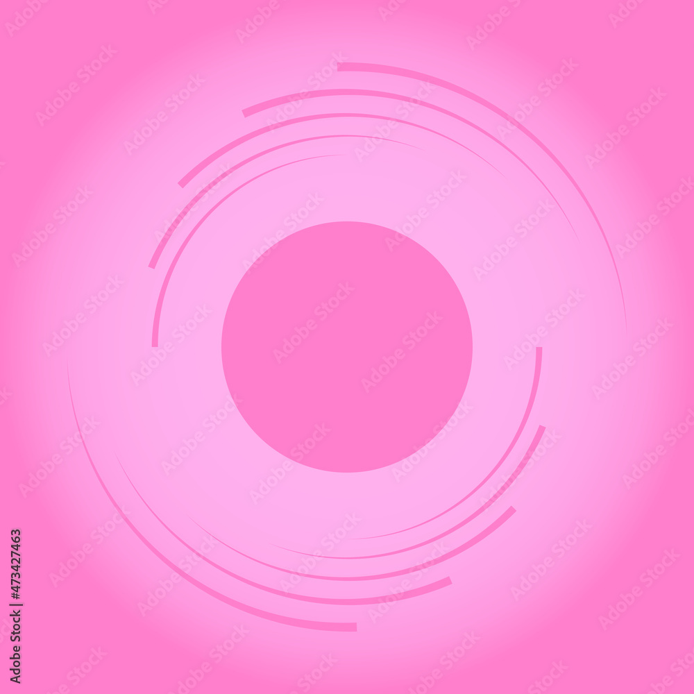 Pink curved speed lines in spiral form. Trendy design element for frame, round technology logo, sign, symbol, web, prints, posters, template, pattern and abstract background Pink curved speed lines in spiral form. Trendy design element for frame, round technology logo, sign, symbol, web, prints, posters, template, pattern and abstract background