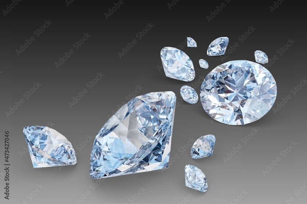 Natural Swiss blue topaz gemstone setting for making jewelry. Round shape. - obrazy, fototapety, plakaty 
