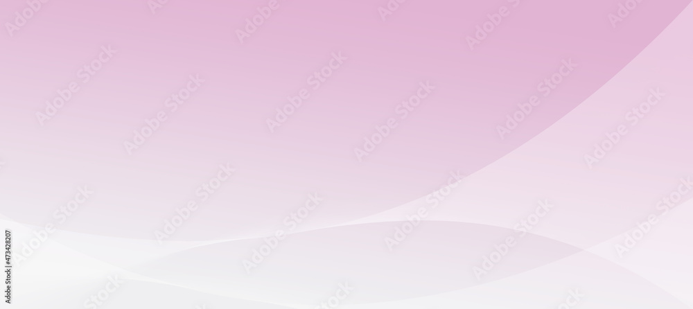 Graphic background is light pink .Modern looking digital curve art of abstract moving waves in colorful gradients