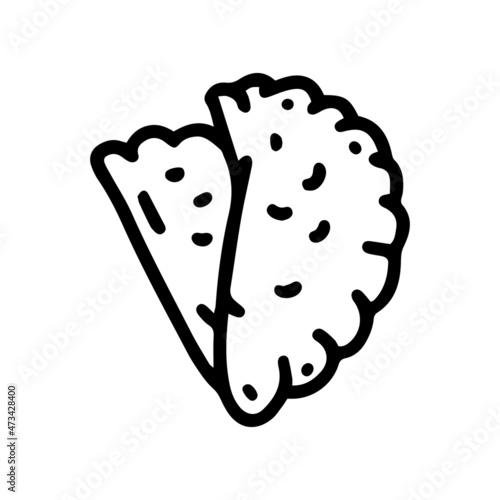 empanada line vector doodle simple icon design