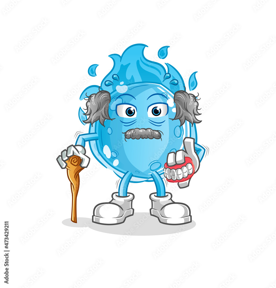 Fototapeta premium blue comet white haired old man. character vector