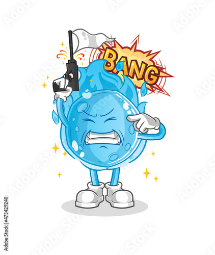 blue comet warning shot mascot. cartoon vector