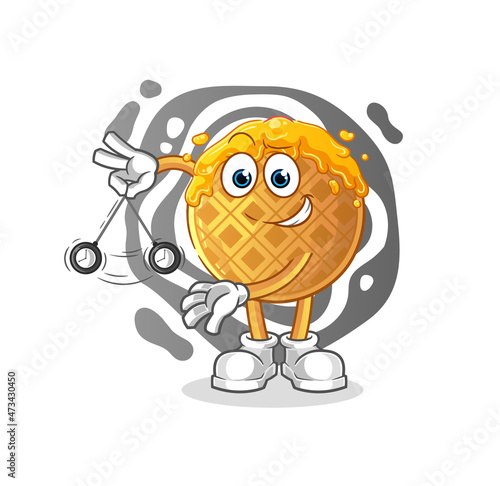 waffle hypnotizing cartoon. cartoon mascot vector