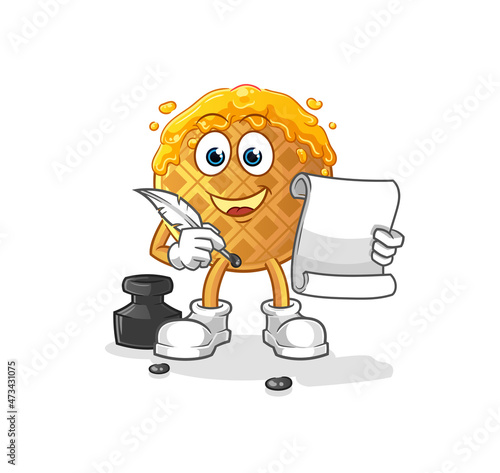 waffle writer vector. cartoon character
