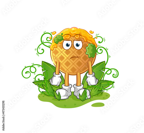 waffle waiting too long mascot. cartoon vector