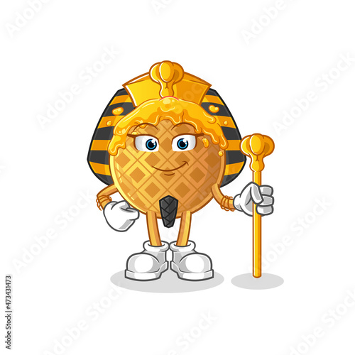 waffle ancient egypt cartoon. cartoon mascot vector