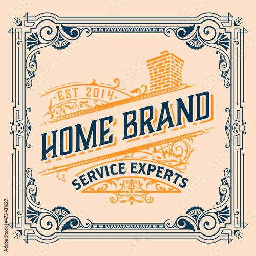 Western card with vintage style