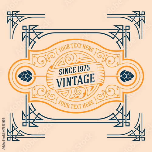 Western card with vintage style