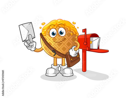 waffle postman vector. cartoon character