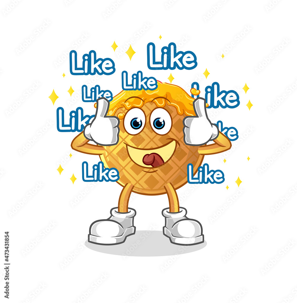waffle give lots of likes. cartoon vector waffle give lots of likes. cartoon vector