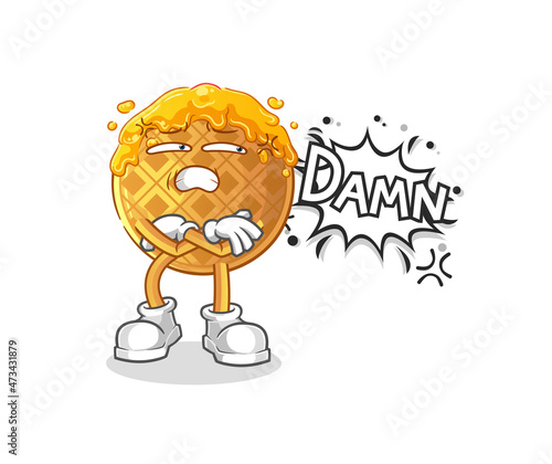 waffle very pissed off illustration. character vector