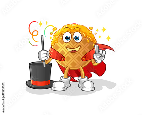 waffle magician illustration. character vector