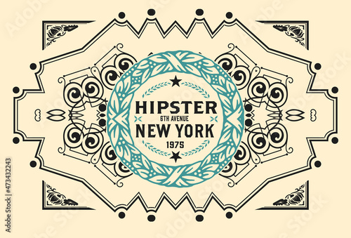 Western card with vintage style
