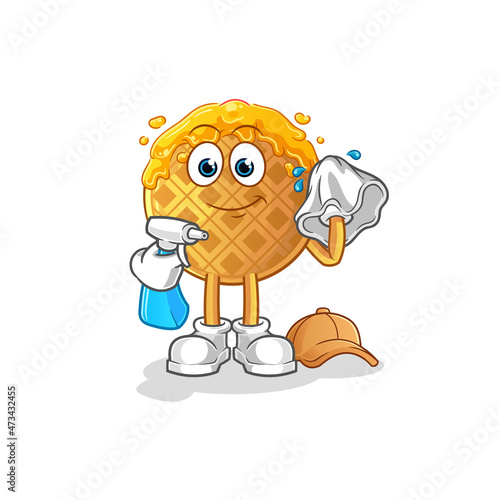 waffle cleaner vector. cartoon character