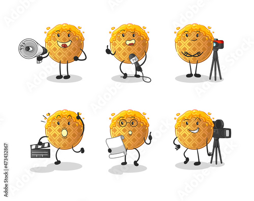 waffle entertainment group character. cartoon mascot vector