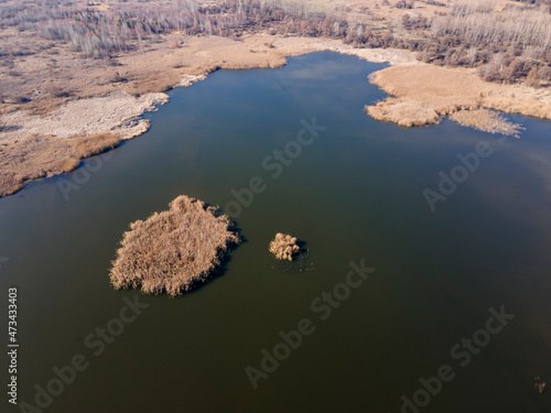 Aerial view of Choklyovo swamp at Konyavska Mountain, Bulgaria photo