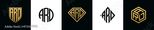 Initial letters ARD logo designs Bundle