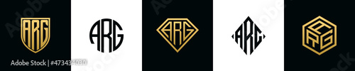 Initial letters ARG logo designs Bundle photo