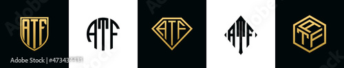 Initial letters ATF logo designs Bundle
