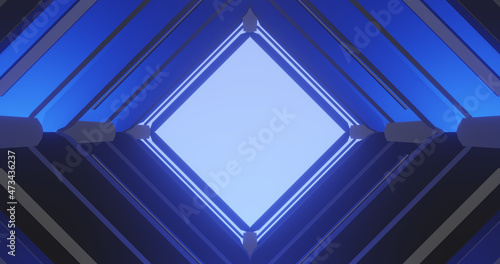 Render with a simple background of blue squares