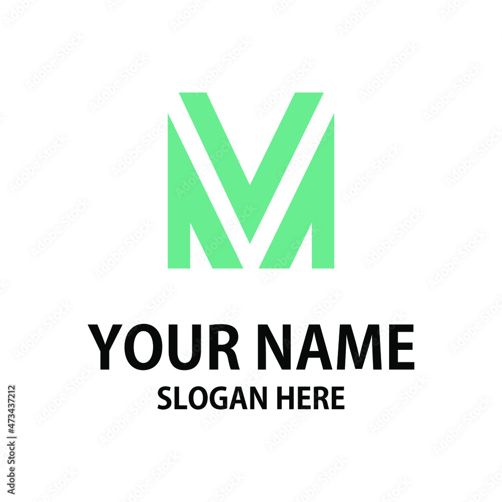 M INITIAL business logo design M INITIAL business logo design