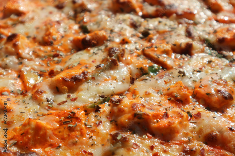 Edible uniform background - pizza surface. Edible uniform background - pizza surface.