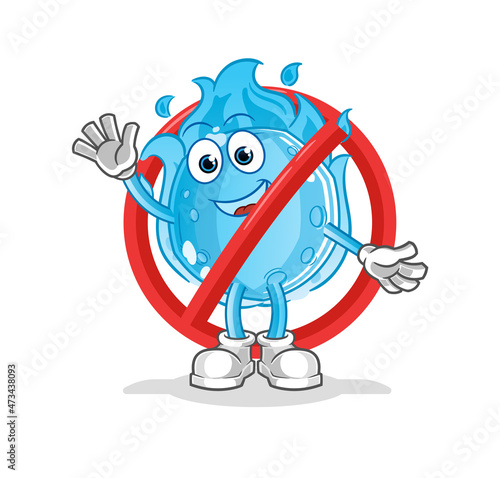 say no to blue comet mascot. cartoon vector
