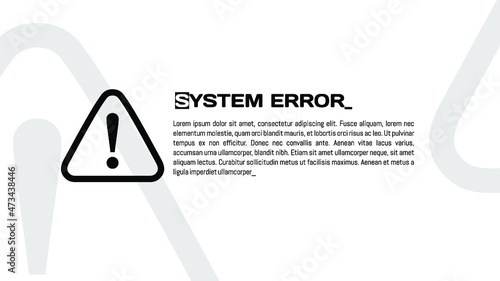 system error concept clean white space