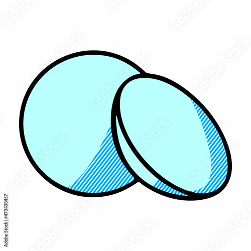 Isolated object of lense and contact sign. Web element of lense